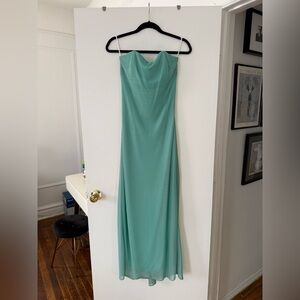 Y2K Jessica McClintock metallic strapless dress